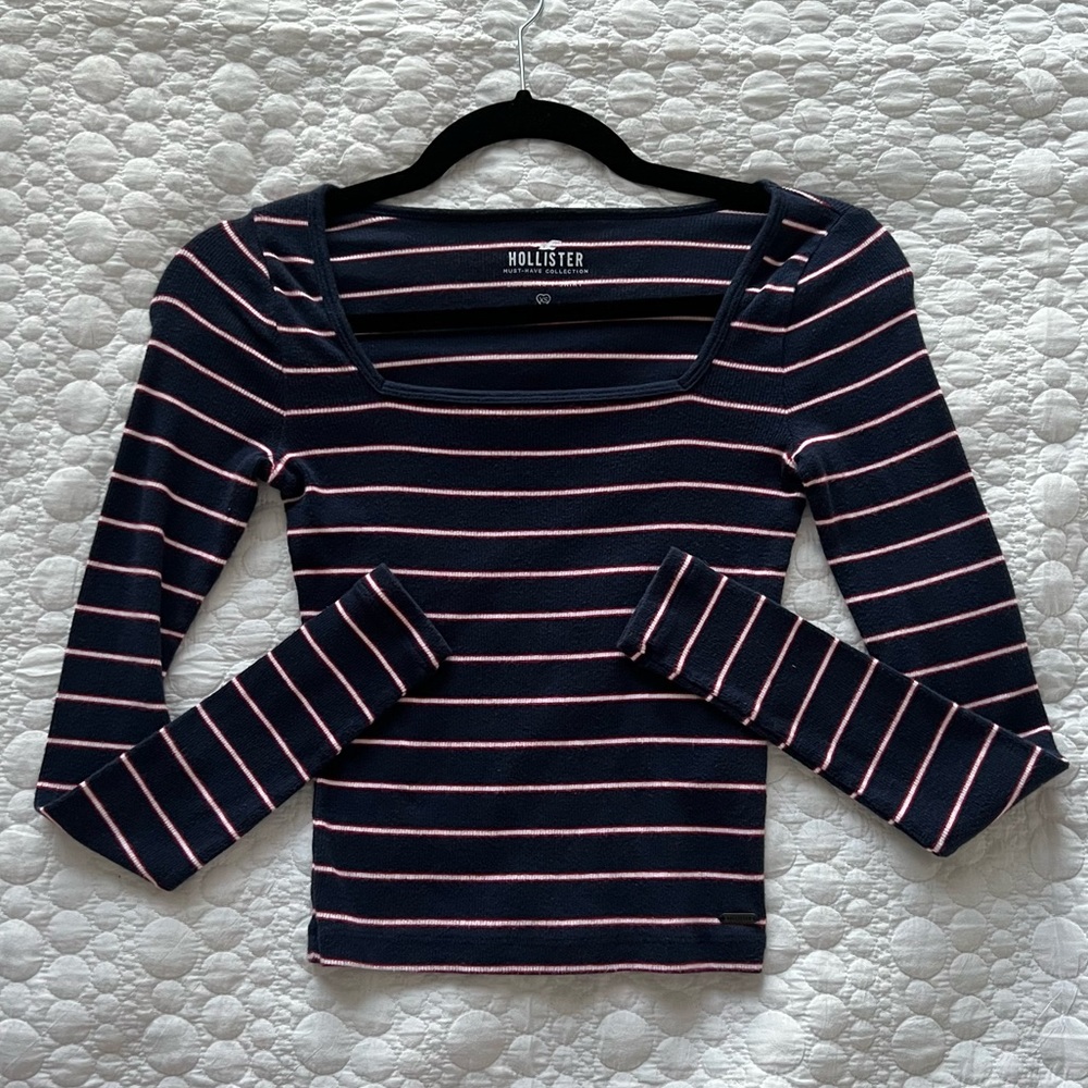 Hollister Navy Blue Striped shirt